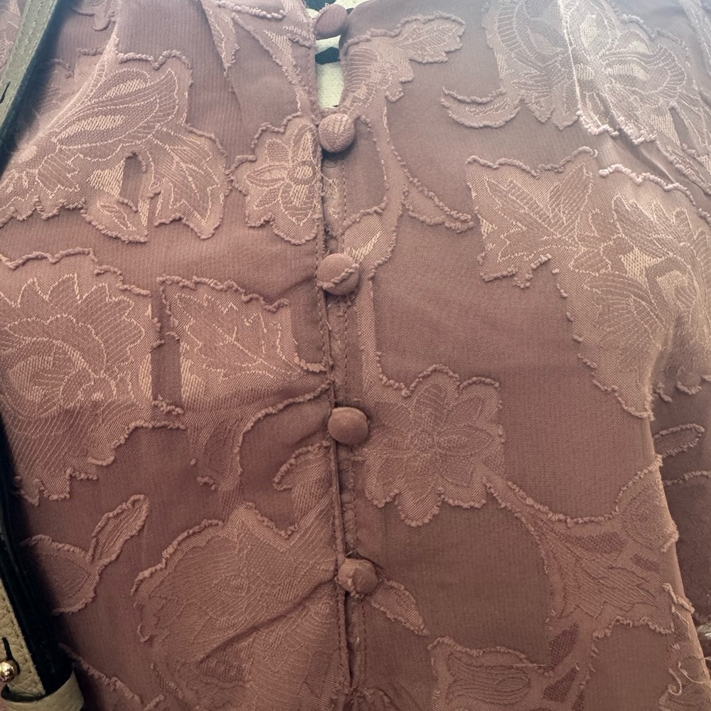 Jaquard tonal dusky rose blouse